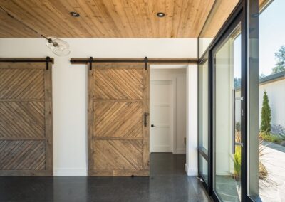 Radiant Dry Creek renovation sliding barn doors