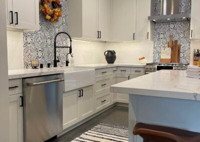 Modern country farmhouse kitchen after remodeling.
