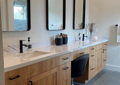 Modern country farmhouse bathroom renovation.